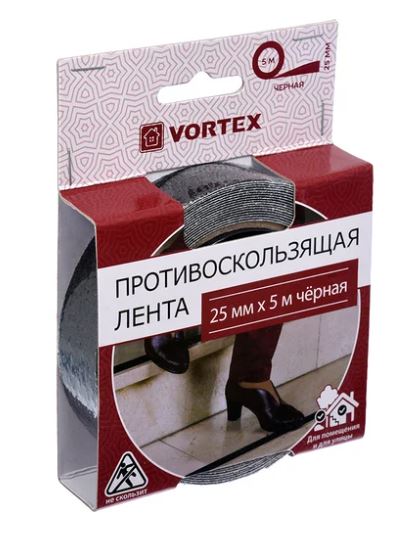 Лента противоскользящая 25мм х 5 м VORTEX 22508
